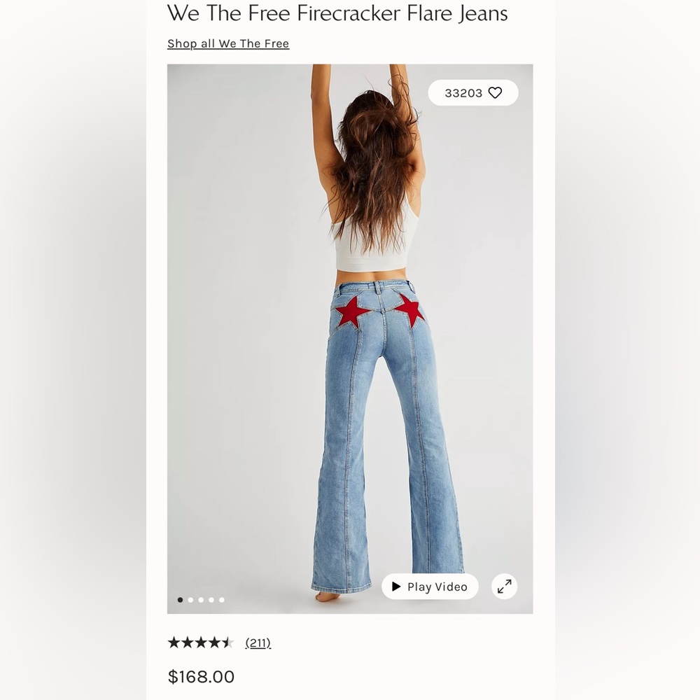 Free People Firecracker Flare Jeans - size 26